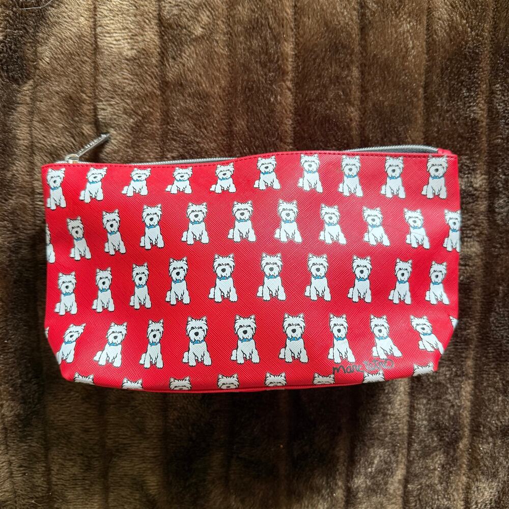 Marc Tetro Red Westie Dog Zip Top Case Striped‎ Interior